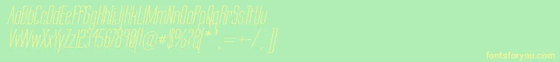 Labtseci Font – Yellow Fonts on Green Background