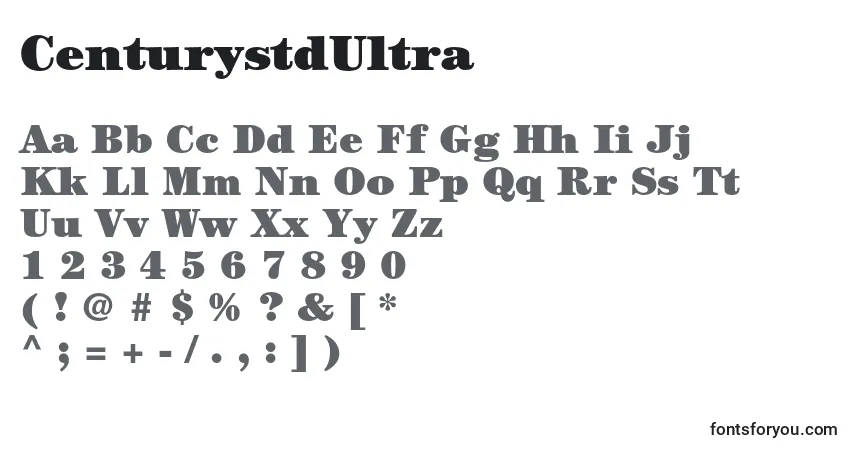 Шрифт CenturystdUltra – алфавит, цифры, специальные символы