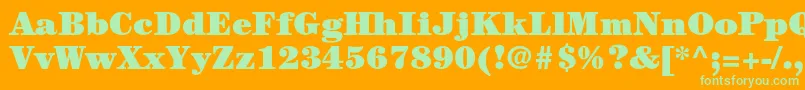 CenturystdUltra Font – Green Fonts on Orange Background