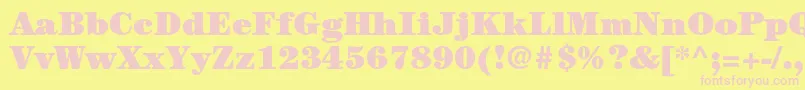 CenturystdUltra Font – Pink Fonts on Yellow Background