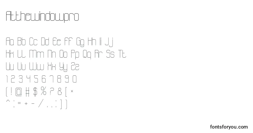 Шрифт Atthewindowpro – алфавит, цифры, специальные символы