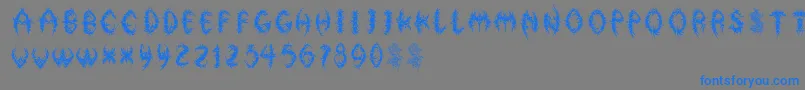 FloralphabetBold-Schriftart – Blaue Schriften auf grauem Hintergrund