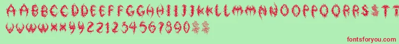 Шрифт FloralphabetBold – красные шрифты на зелёном фоне