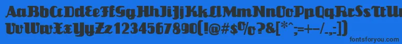 フォントLouisianne – 黒い文字の青い背景