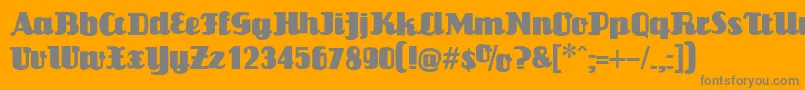 フォントLouisianne – オレンジの背景に灰色の文字