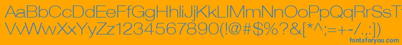 HelveticaLt33ThinExtended Font – Blue Fonts on Orange Background