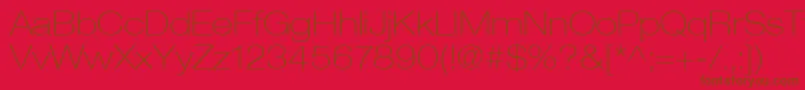 En savoir plus sur la police HelveticaLt33ThinExtended Police HelveticaLt33ThinExtended – polices brunes sur fond rouge