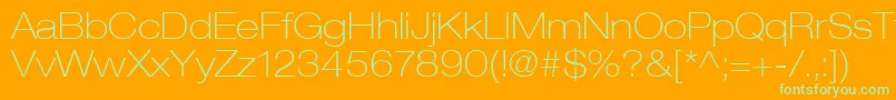 HelveticaLt33ThinExtended Font – Green Fonts on Orange Background