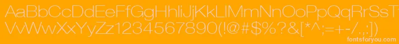 HelveticaLt33ThinExtended Font – Pink Fonts on Orange Background