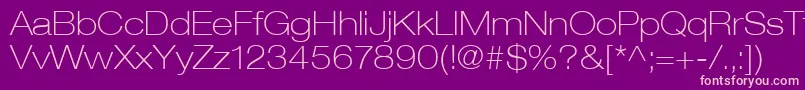 HelveticaLt33ThinExtended Font – Pink Fonts on Purple Background