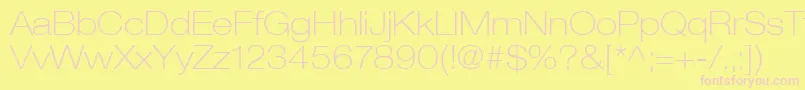 HelveticaLt33ThinExtended Font – Pink Fonts on Yellow Background