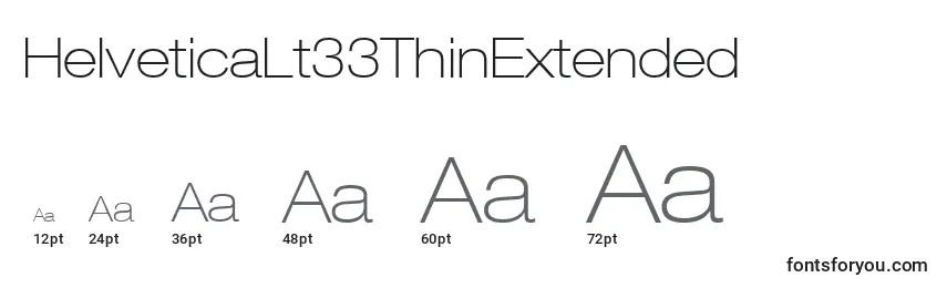 Размеры шрифта HelveticaLt33ThinExtended