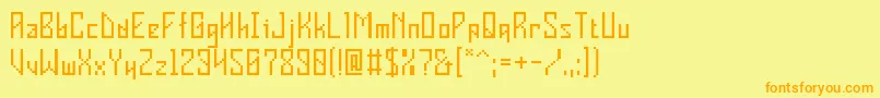 VInsiderDeinterlaced Font – Orange Fonts on Yellow Background