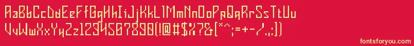 VInsiderDeinterlaced Font – Yellow Fonts on Red Background