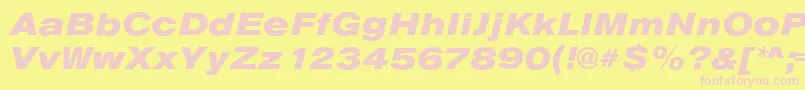 AnconaExHeavyItalic Font – Pink Fonts on Yellow Background