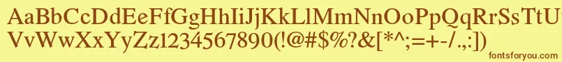 Police Romandeadfno2stdDemibold – polices brunes sur fond jaune
