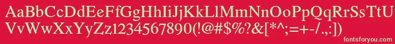 Romandeadfno2stdDemibold Font – Green Fonts on Red Background