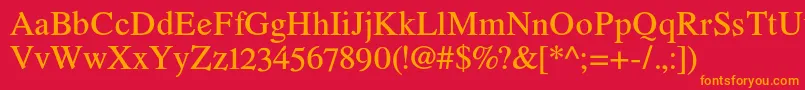 Police Romandeadfno2stdDemibold – polices orange sur fond rouge