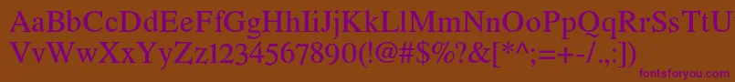 Romandeadfno2stdDemibold Font – Purple Fonts on Brown Background