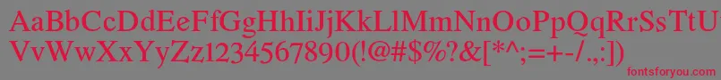 Romandeadfno2stdDemibold Font – Red Fonts on Gray Background