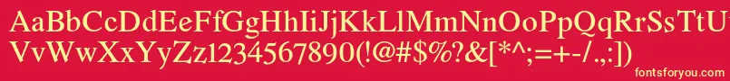 Romandeadfno2stdDemibold Font – Yellow Fonts on Red Background