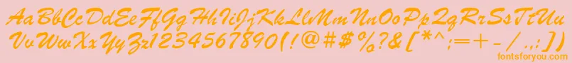 Parsekctt Font – Orange Fonts on Pink Background