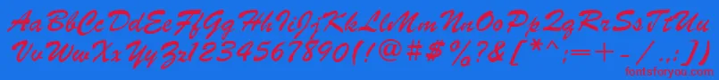 Parsekctt Font – Red Fonts on Blue Background