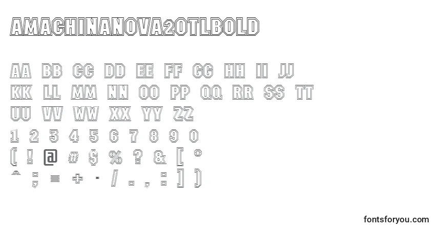 Шрифт AMachinanova2otlBold – алфавит, цифры, специальные символы