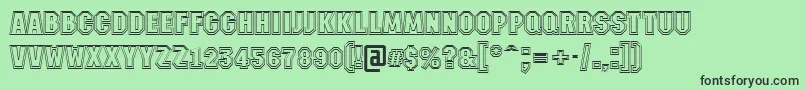 AMachinanova2otlBold-fontti – mustat fontit vihreällä taustalla