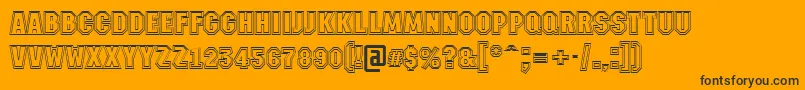 AMachinanova2otlBold-fontti – mustat fontit oranssilla taustalla