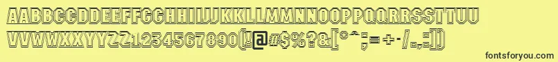 フォントAMachinanova2otlBold – 黒い文字の黄色い背景