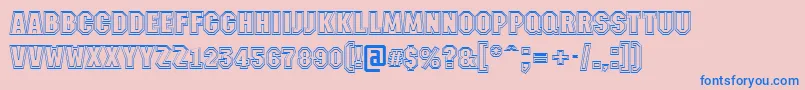 AMachinanova2otlBold-fontti – siniset fontit vaaleanpunaisella taustalla