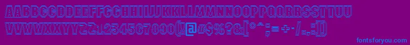AMachinanova2otlBold-Schriftart – Blaue Schriften auf violettem Hintergrund
