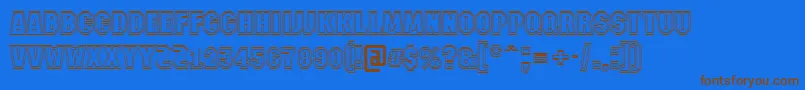 AMachinanova2otlBold-Schriftart – Braune Schriften auf blauem Hintergrund