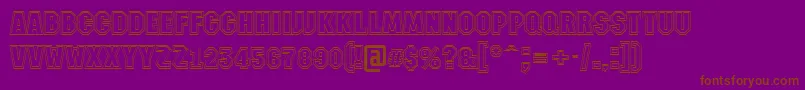 AMachinanova2otlBold-fontti – ruskeat fontit violetilla taustalla