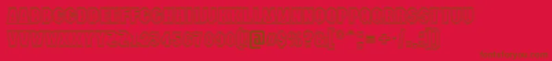 AMachinanova2otlBold-fontti – ruskeat fontit punaisella taustalla
