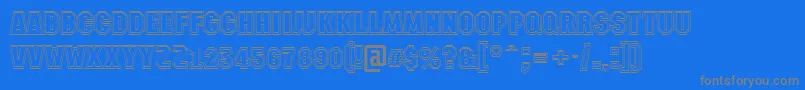 AMachinanova2otlBold-fontti – harmaat kirjasimet sinisellä taustalla