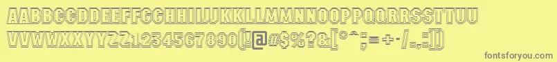 AMachinanova2otlBold-fontti – harmaat kirjasimet keltaisella taustalla