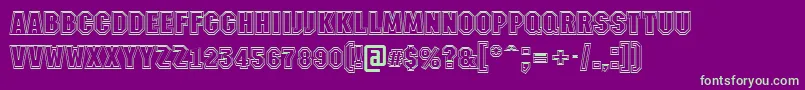 AMachinanova2otlBold-fontti – vihreät fontit violetilla taustalla