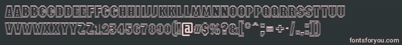 AMachinanova2otlBold-fontti – vaaleanpunaiset fontit mustalla taustalla