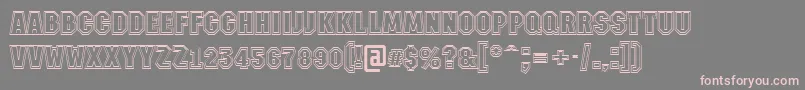 フォントAMachinanova2otlBold – 灰色の背景にピンクのフォント
