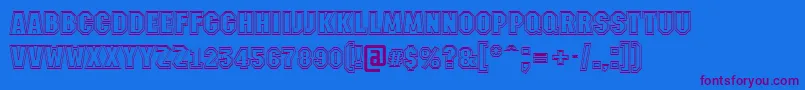 AMachinanova2otlBold Font – Purple Fonts on Blue Background