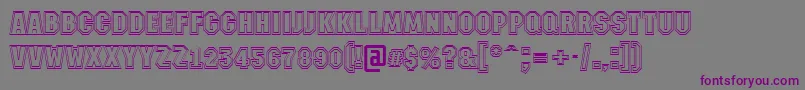 フォントAMachinanova2otlBold – 紫色のフォント、灰色の背景