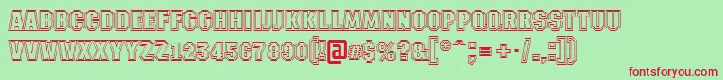 AMachinanova2otlBold-fontti – punaiset fontit vihreällä taustalla