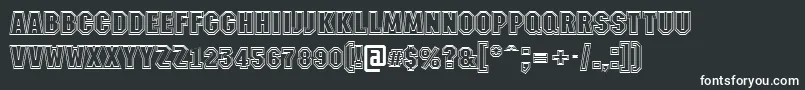 AMachinanova2otlBold-fontti – valkoiset fontit mustalla taustalla
