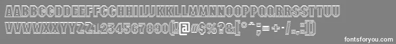 Шрифт AMachinanova2otlBold – белые шрифты на сером фоне