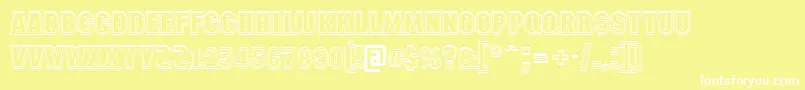 AMachinanova2otlBold-fontti – valkoiset fontit keltaisella taustalla