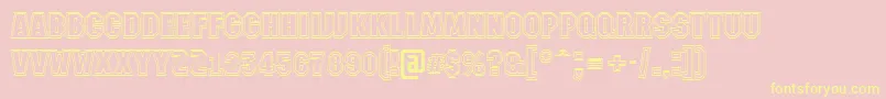 AMachinanova2otlBold-fontti – keltaiset fontit vaaleanpunaisella taustalla