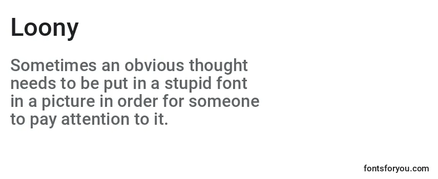 Review of the Loony Font