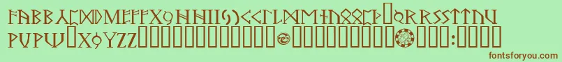 Weitere Informationen zur TrollOathbound-Schriftart TrollOathbound-Schriftart – Braune Schriften auf grünem Hintergrund